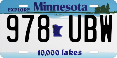 MN license plate 978UBW