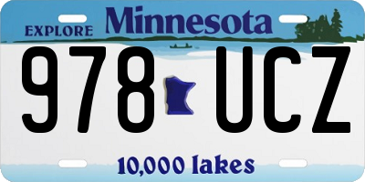 MN license plate 978UCZ