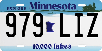 MN license plate 979LIZ