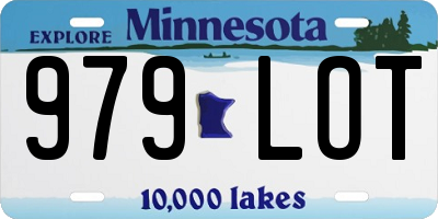 MN license plate 979LOT