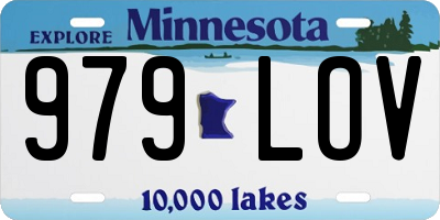 MN license plate 979LOV