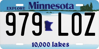 MN license plate 979LOZ
