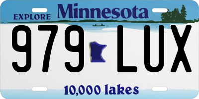 MN license plate 979LUX
