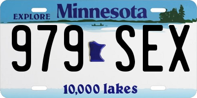 MN license plate 979SEX