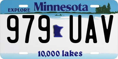 MN license plate 979UAV