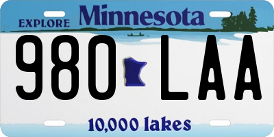 MN license plate 980LAA