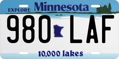 MN license plate 980LAF