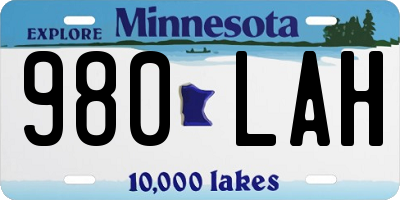 MN license plate 980LAH