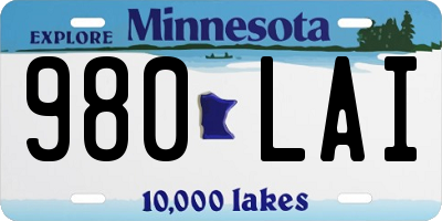 MN license plate 980LAI