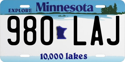 MN license plate 980LAJ