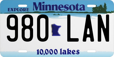 MN license plate 980LAN