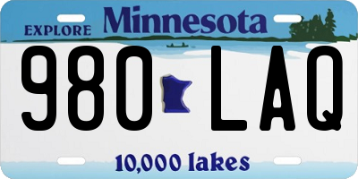 MN license plate 980LAQ