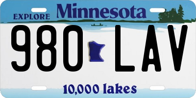 MN license plate 980LAV