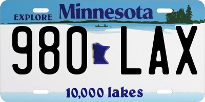 MN license plate 980LAX