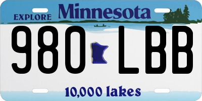 MN license plate 980LBB