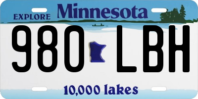 MN license plate 980LBH