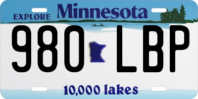 MN license plate 980LBP