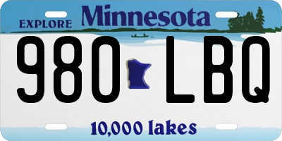 MN license plate 980LBQ