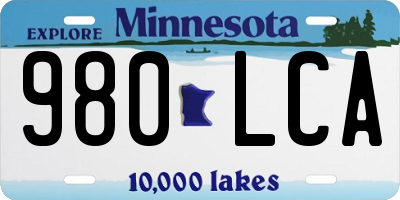 MN license plate 980LCA