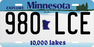 MN license plate 980LCE