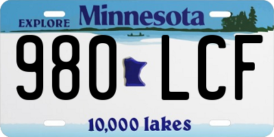 MN license plate 980LCF