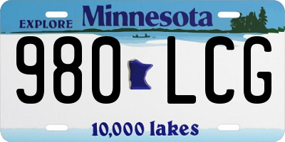 MN license plate 980LCG