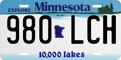 MN license plate 980LCH