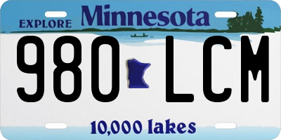 MN license plate 980LCM