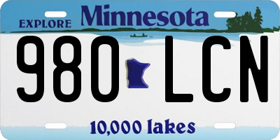 MN license plate 980LCN