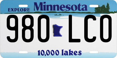 MN license plate 980LCO