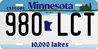 MN license plate 980LCT