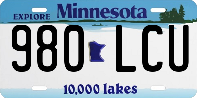 MN license plate 980LCU
