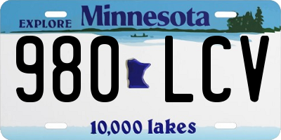 MN license plate 980LCV