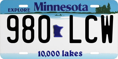 MN license plate 980LCW
