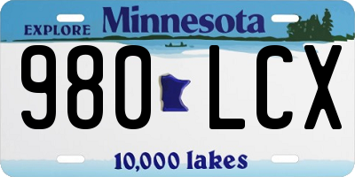 MN license plate 980LCX