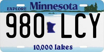 MN license plate 980LCY