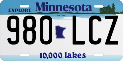 MN license plate 980LCZ