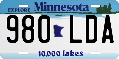 MN license plate 980LDA