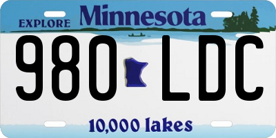 MN license plate 980LDC