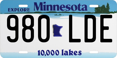 MN license plate 980LDE