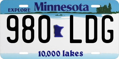 MN license plate 980LDG