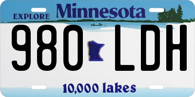 MN license plate 980LDH