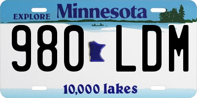 MN license plate 980LDM