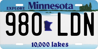MN license plate 980LDN