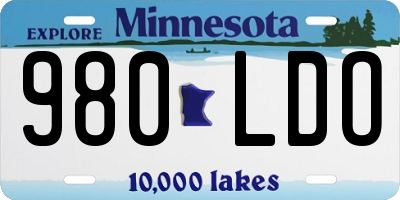MN license plate 980LDO