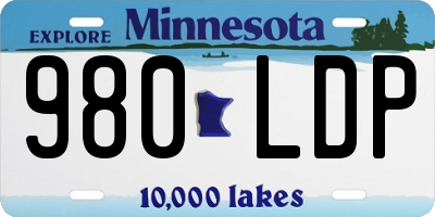 MN license plate 980LDP