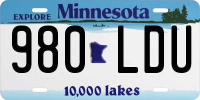 MN license plate 980LDU