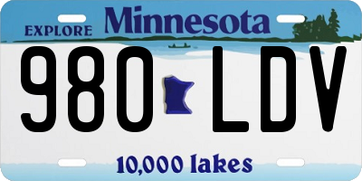 MN license plate 980LDV