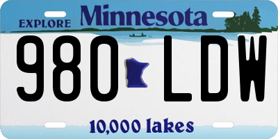 MN license plate 980LDW