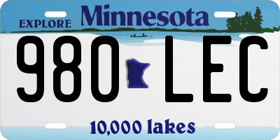 MN license plate 980LEC
